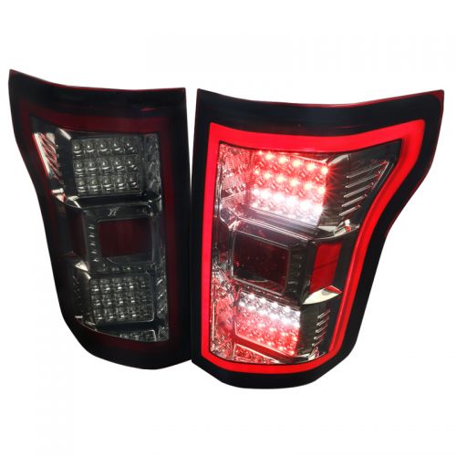 FORD F150 2015-17 LED TAIL LIGHTS CHROME SMOKE LENS